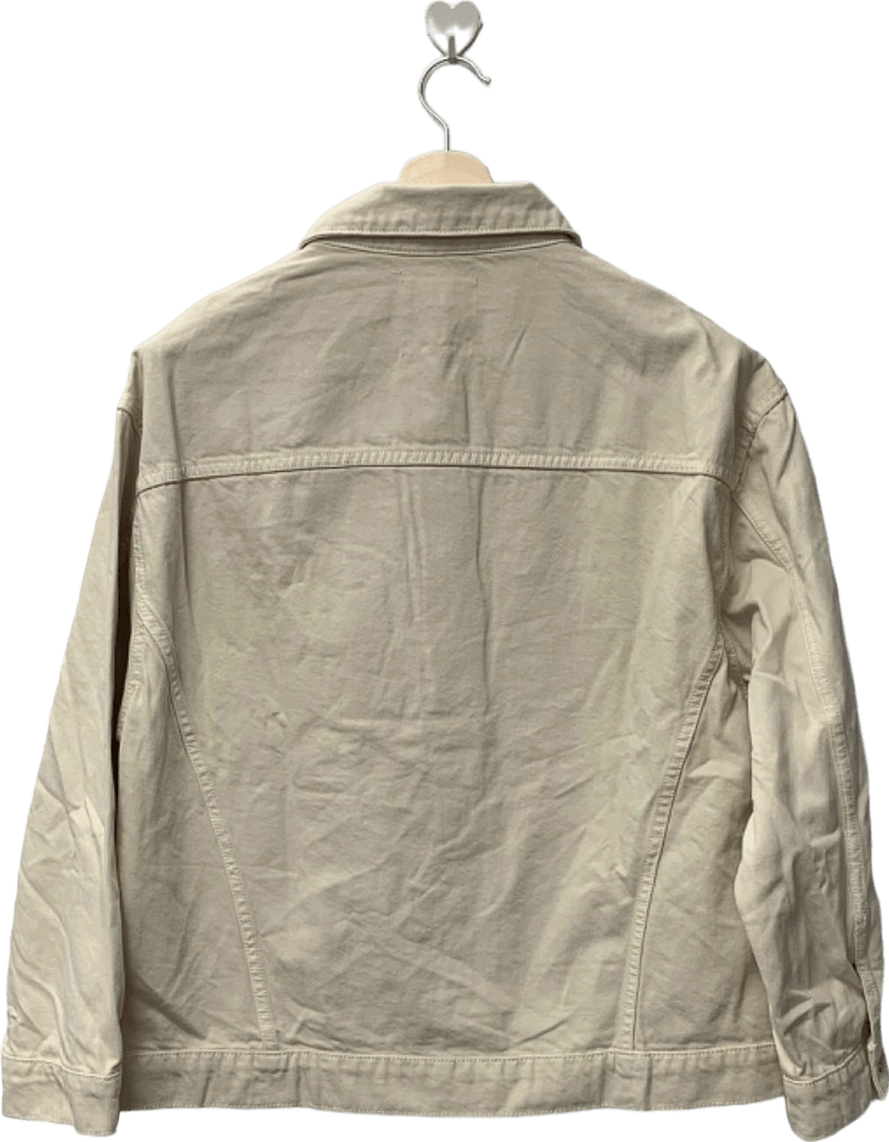 MANGO Beige Denim Jacket XL - Reliked