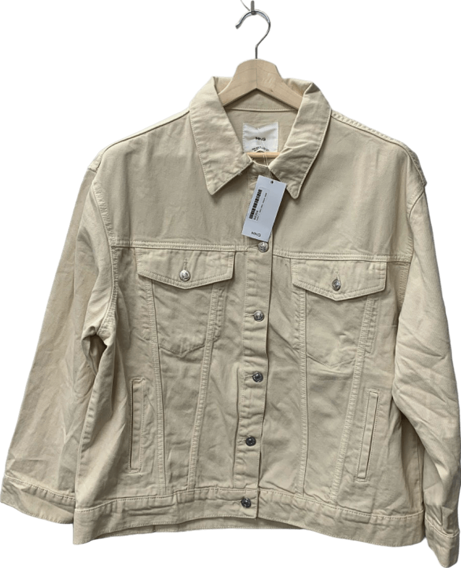 MANGO Beige Denim Jacket XL - Reliked