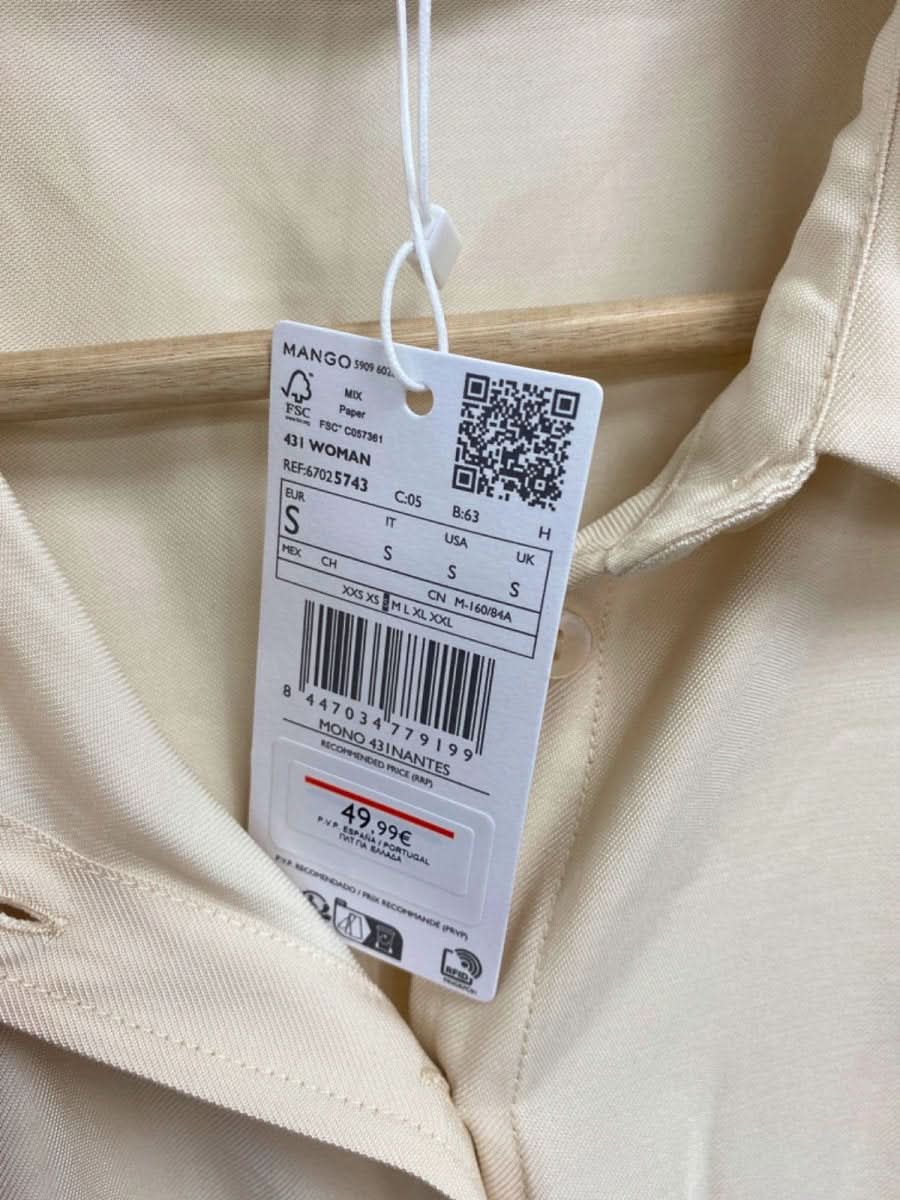 Mango Beige Jumpsuit S - Reliked