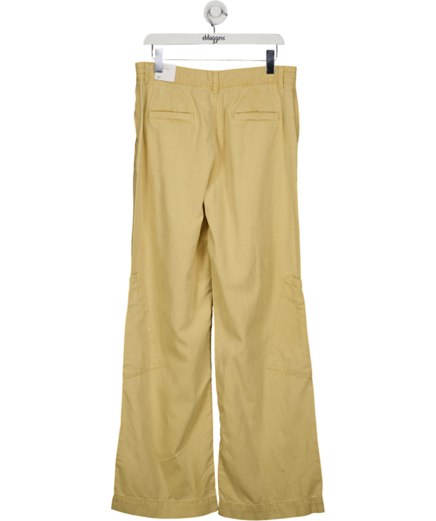 MANGO Beige Sand Lyocell Wide Leg Trousers UK M - Reliked