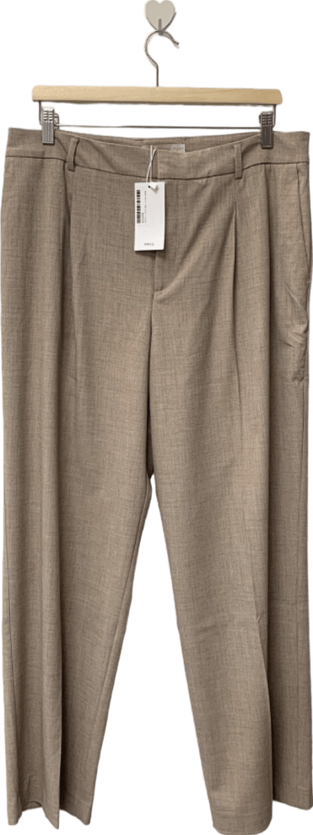 MANGO Beige Tailored Trousers EU 42 UK 14 - Reliked