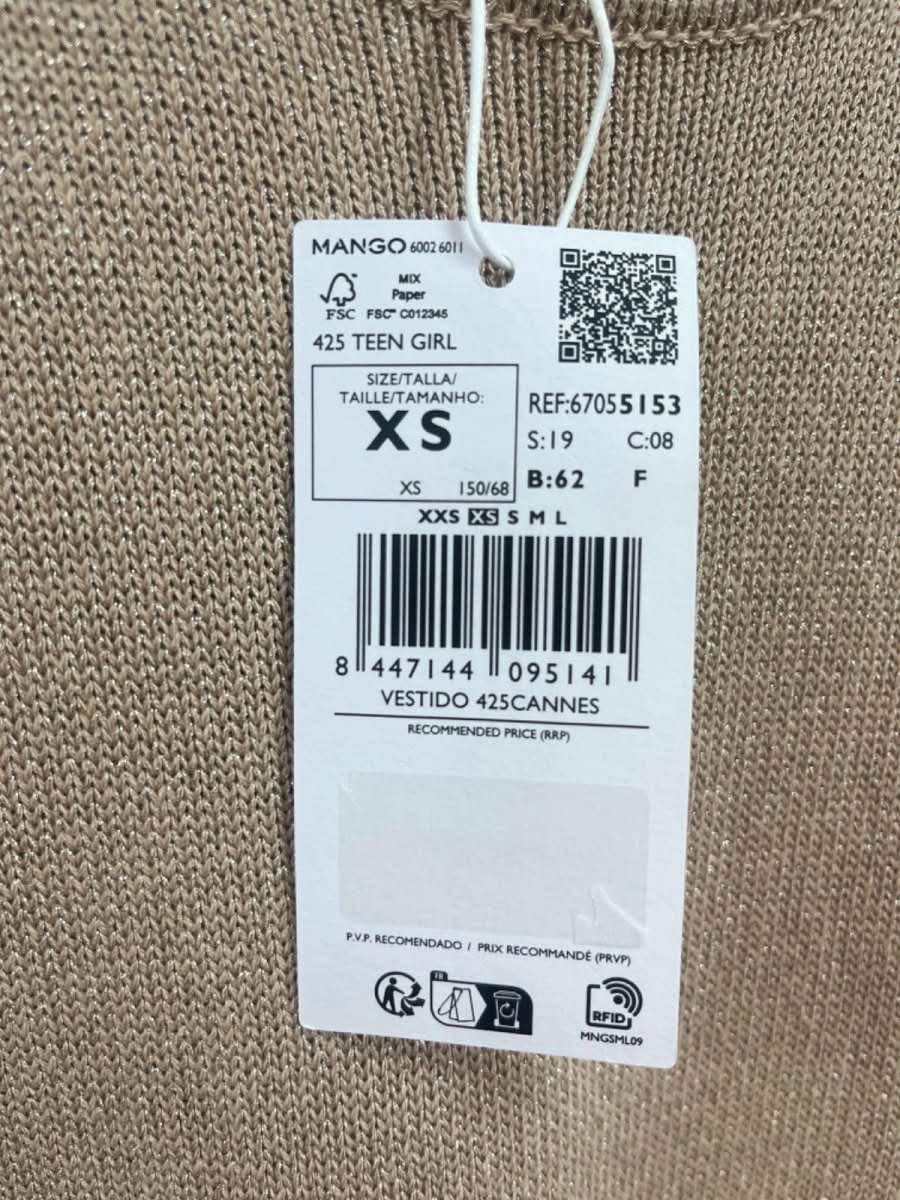 Mango Beige Teen Girl Dress UK XS - Reliked