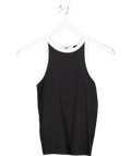 MANGO Black Contrast Trim Top UK S - Reliked