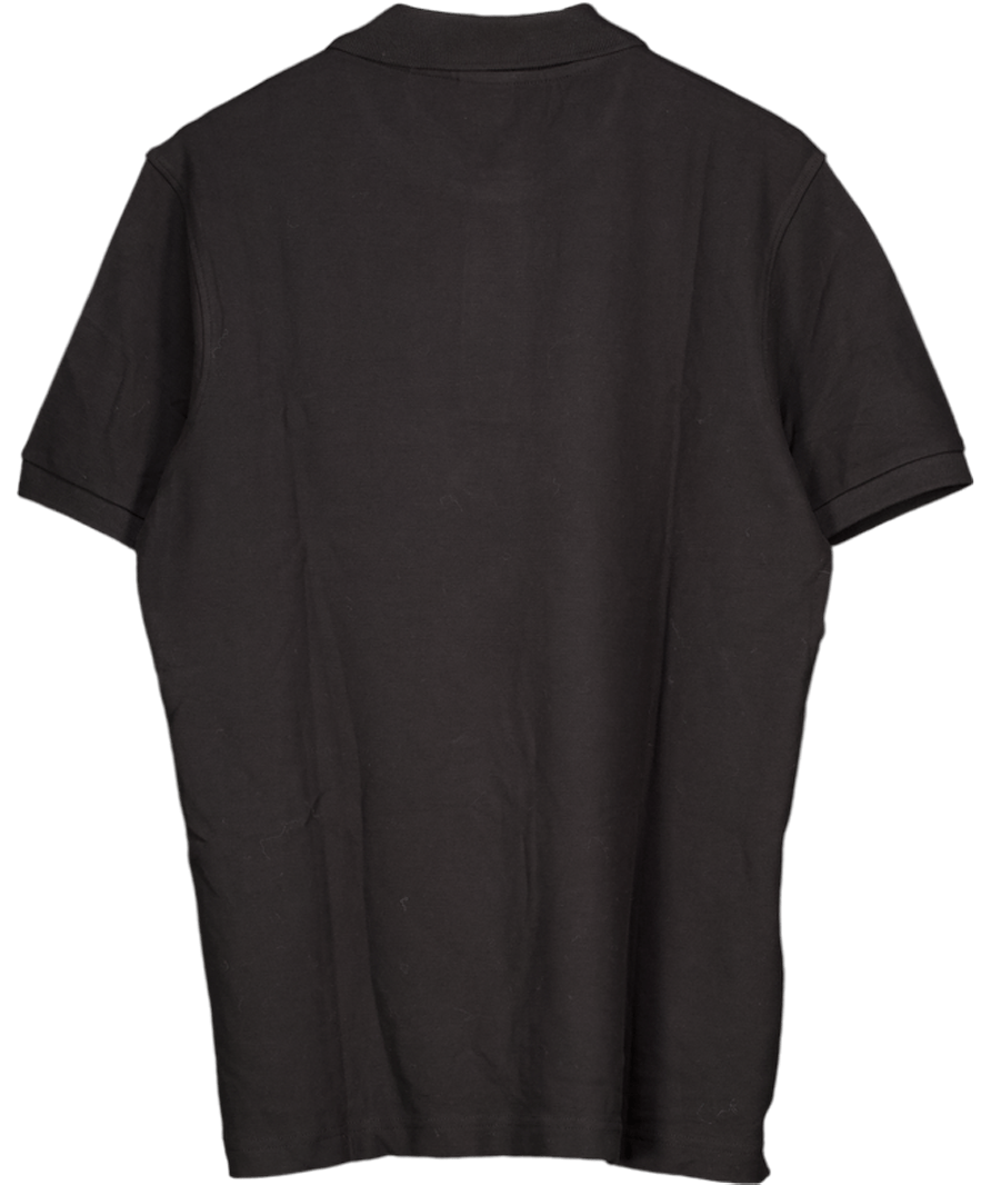 MANGO Black Cotton Pique Polo Shirt UK L - Reliked