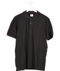 MANGO Black Cotton Pique Polo Shirt UK L - Reliked