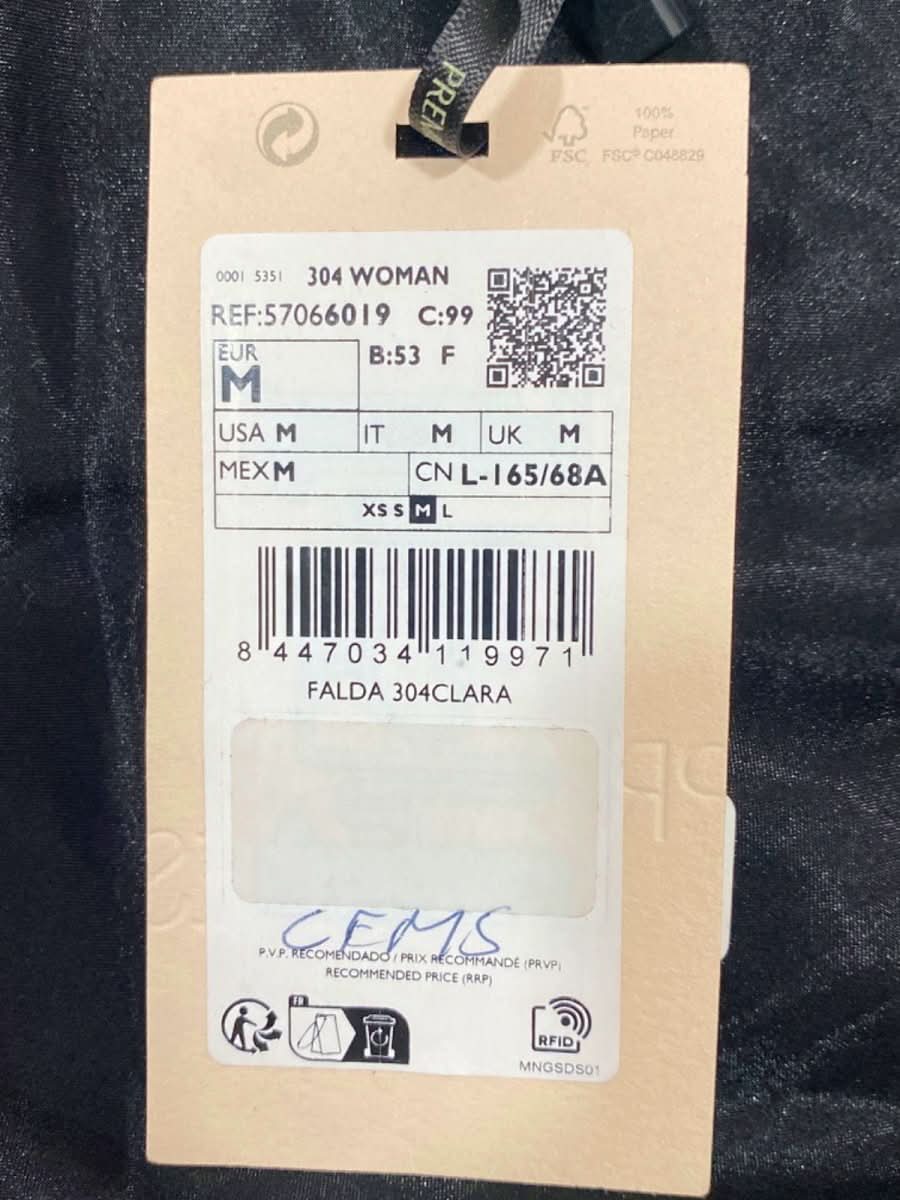 Mango Black Falda Clara Skirt EUR M - Reliked