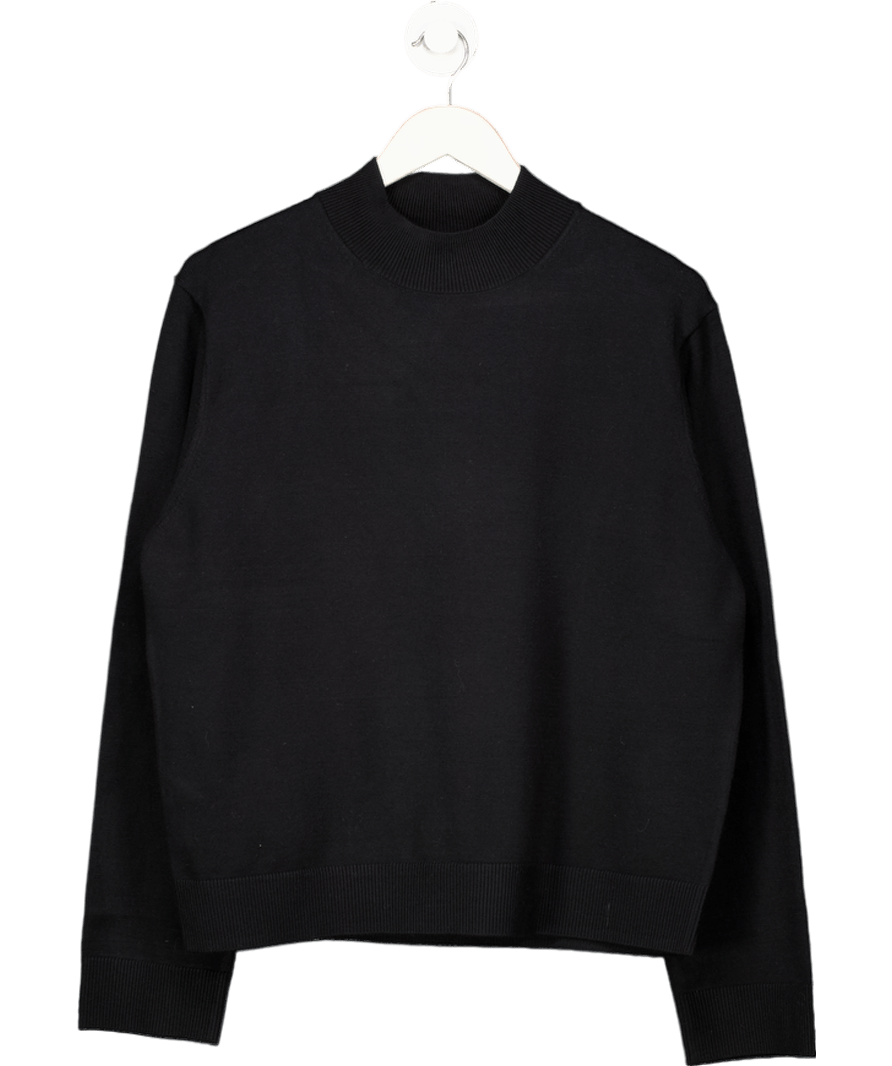 MANGO BLACK Fine Knit Turtle Neck Jumper UK XL - Reliked
