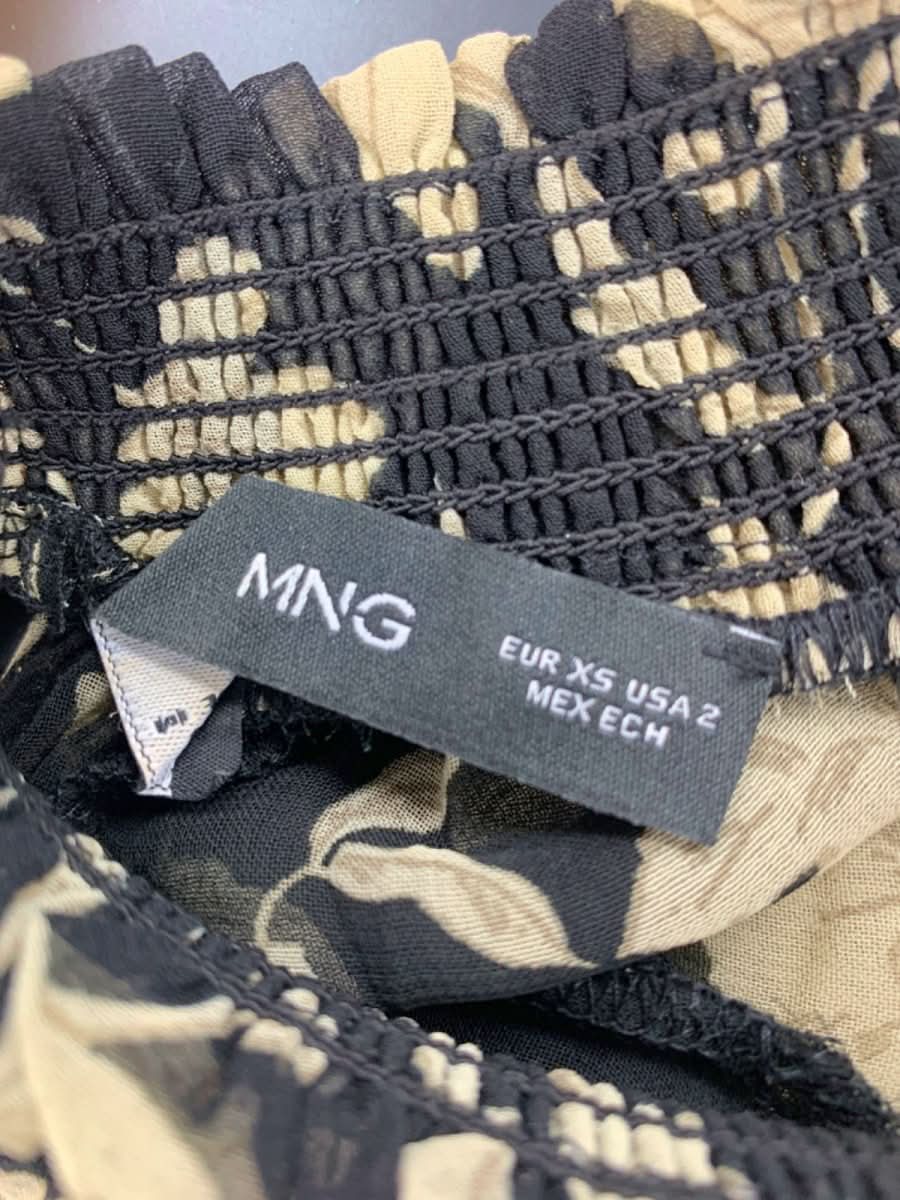 Mango Black Floral Print Chiffon Dress XS - Reliked