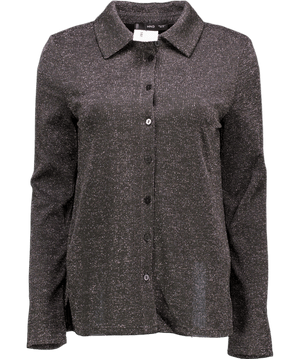 MANGO Black Lurex Knitted Shirt UK S
