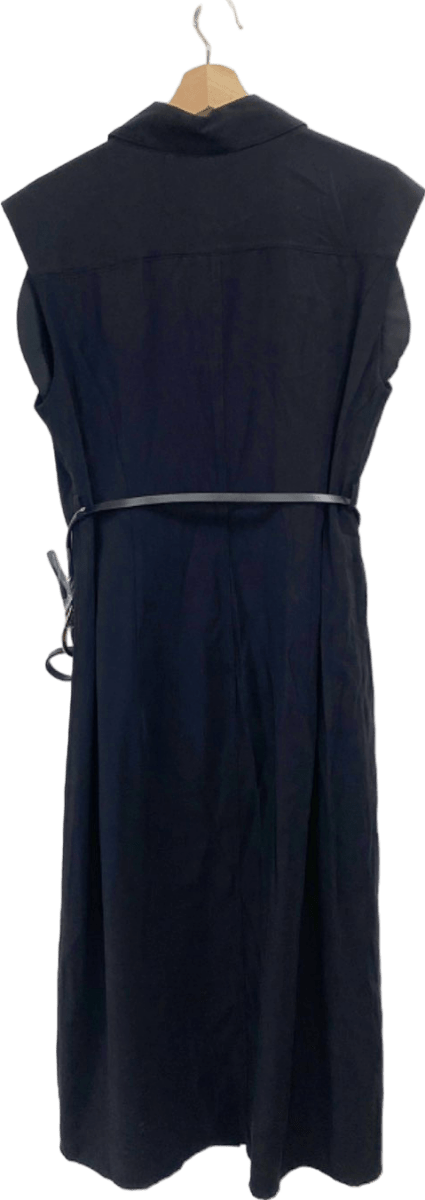 Mango Black Midi Shirt Dress UK L - Reliked