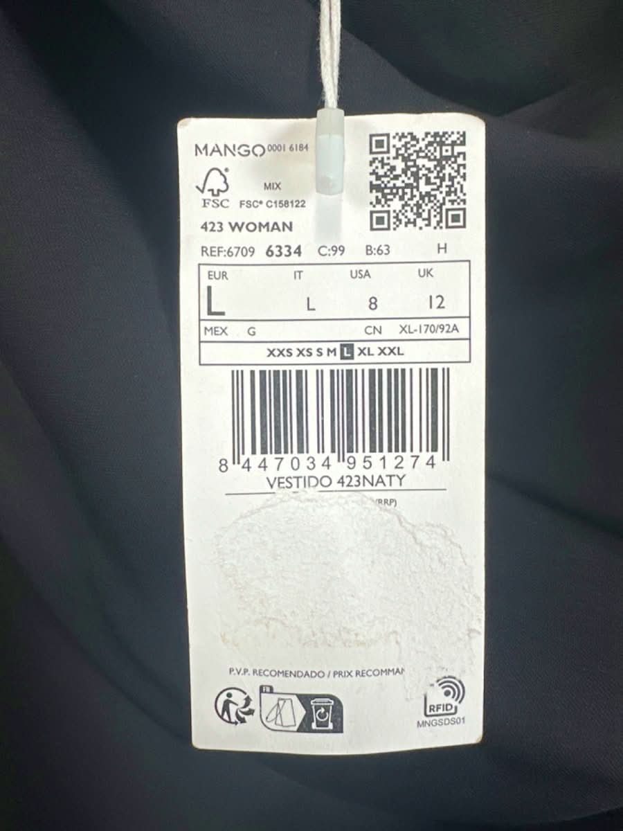 Mango Black One - Shoulder Dress UK L - Reliked