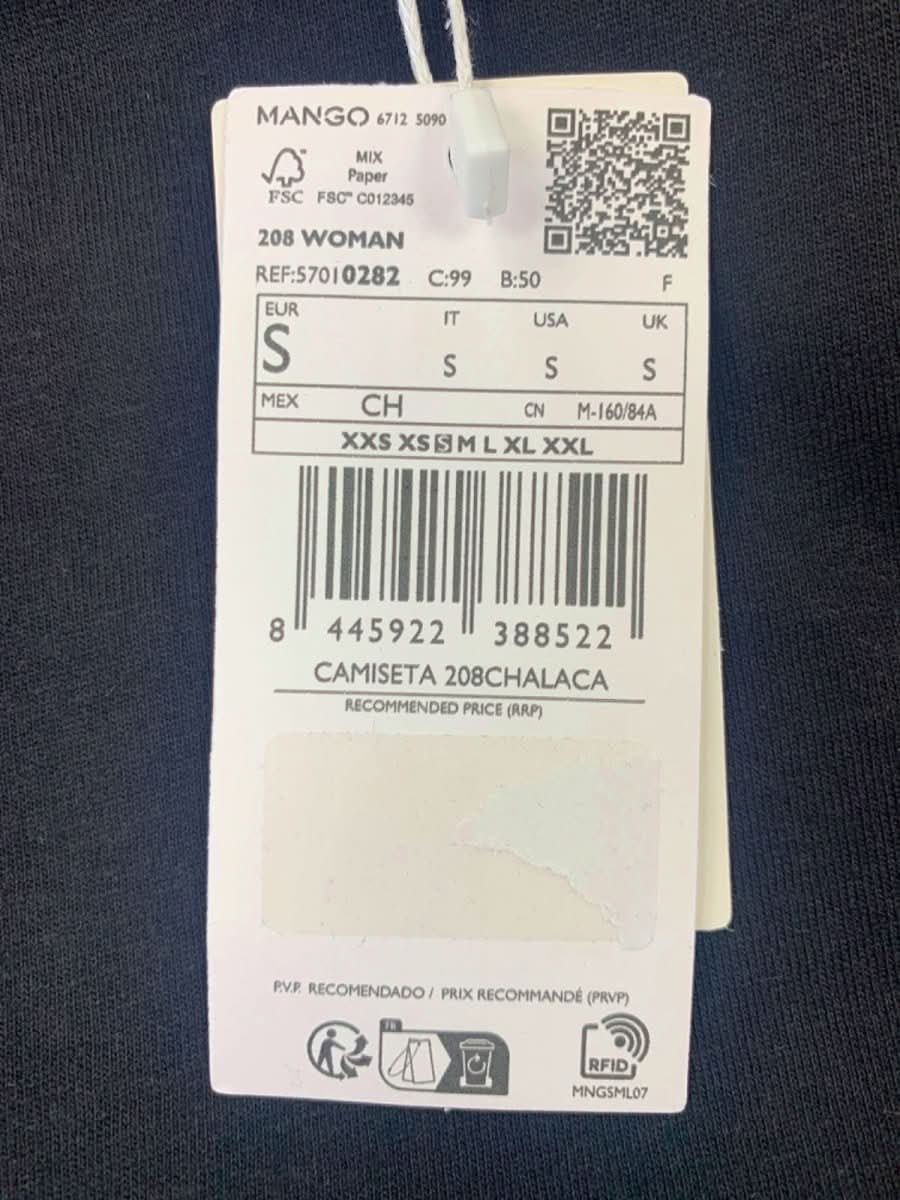 Mango Black Regular Fit T-shirt S - Reliked