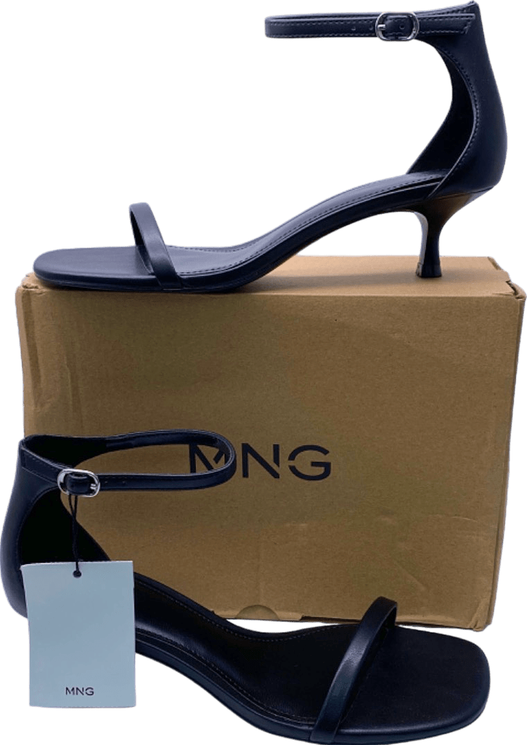 Mango Black Sandalia Heeled Sandals UK 4 - Reliked