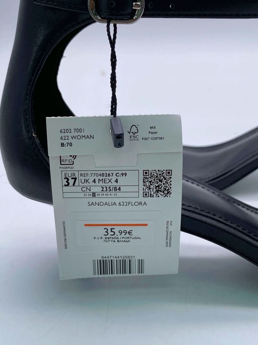 Mango Black Sandalia Heeled Sandals UK 4 - Reliked