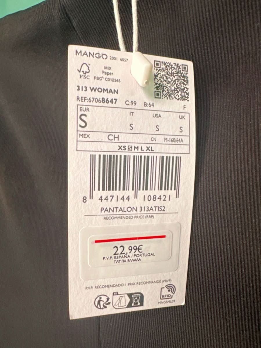 Mango Black Trousers S - Reliked