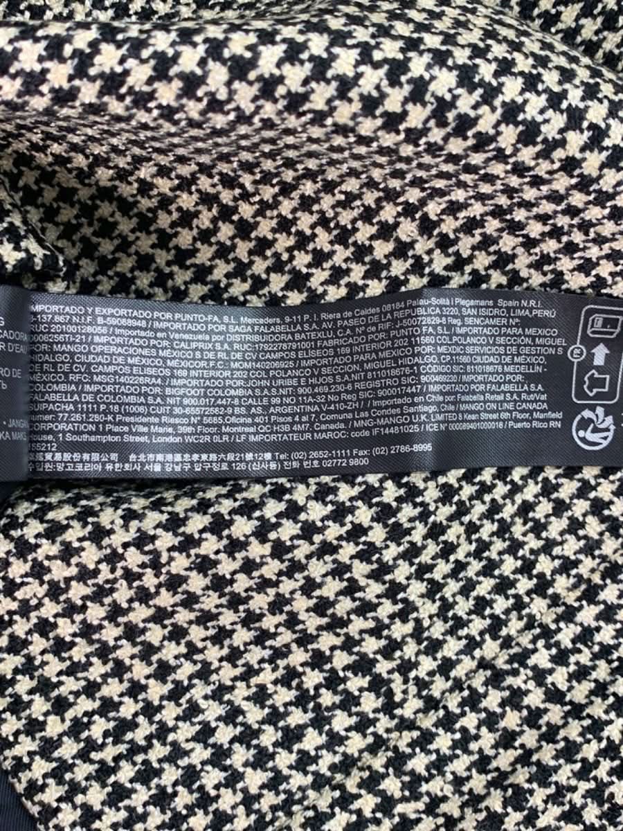 Mango Black & White Houndstooth Skirt UK 8 - Reliked