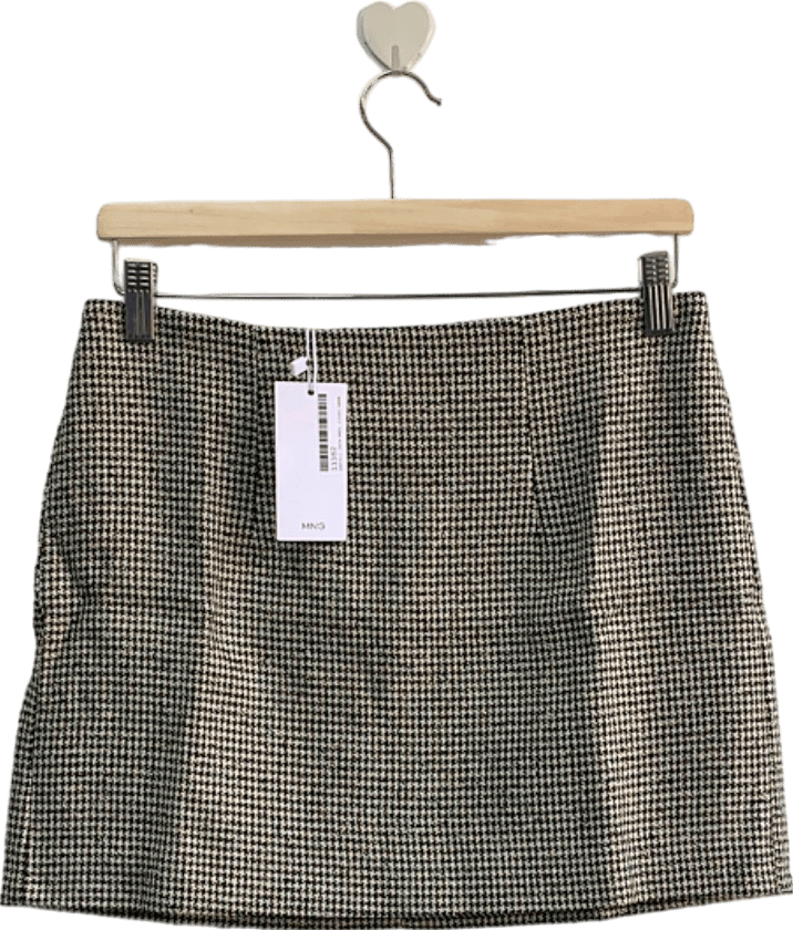 Mango Black & White Houndstooth Skirt UK 8 - Reliked