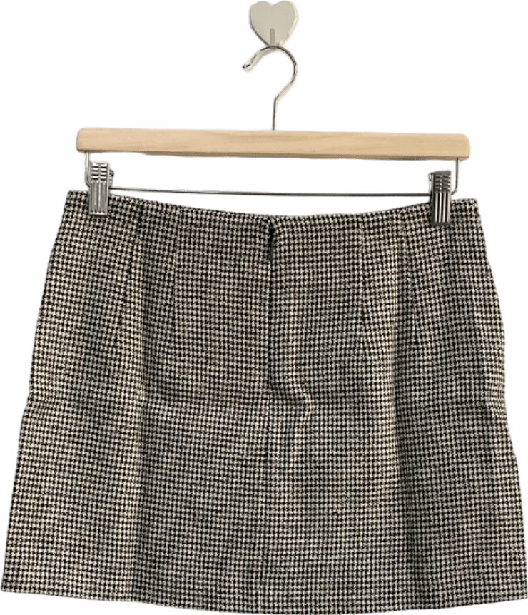 Mango Black & White Houndstooth Skirt UK 8 - Reliked