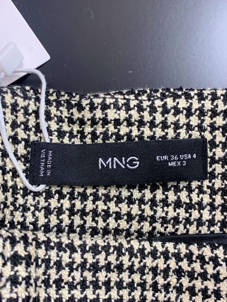 Mango Black & White Houndstooth Skirt UK 8 - Reliked