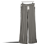 MANGO Black Wide - leg Striped Trousers UK 8 - Reliked
