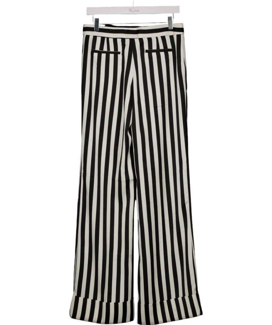 MANGO Black Wide - leg Striped Trousers UK 8 - Reliked