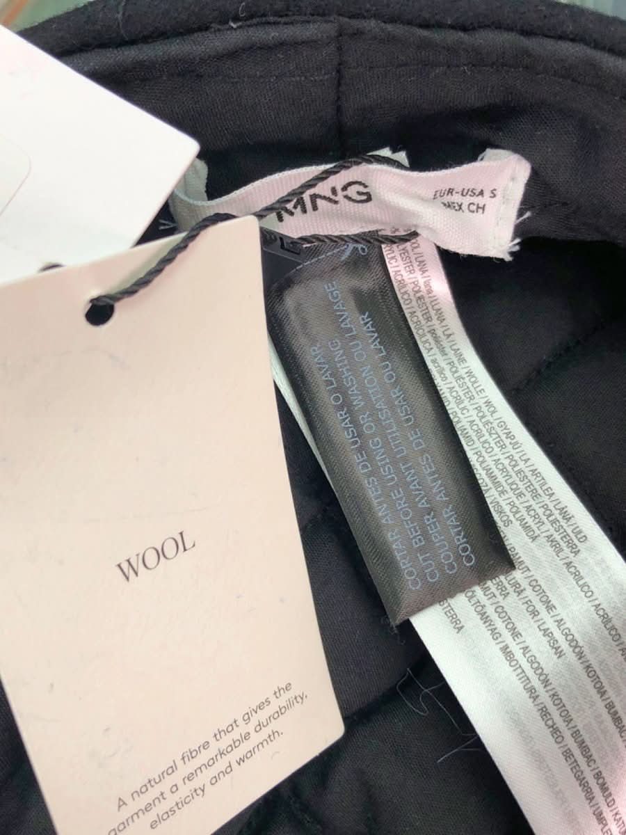 Mango Black Wool Cap UK S - Reliked