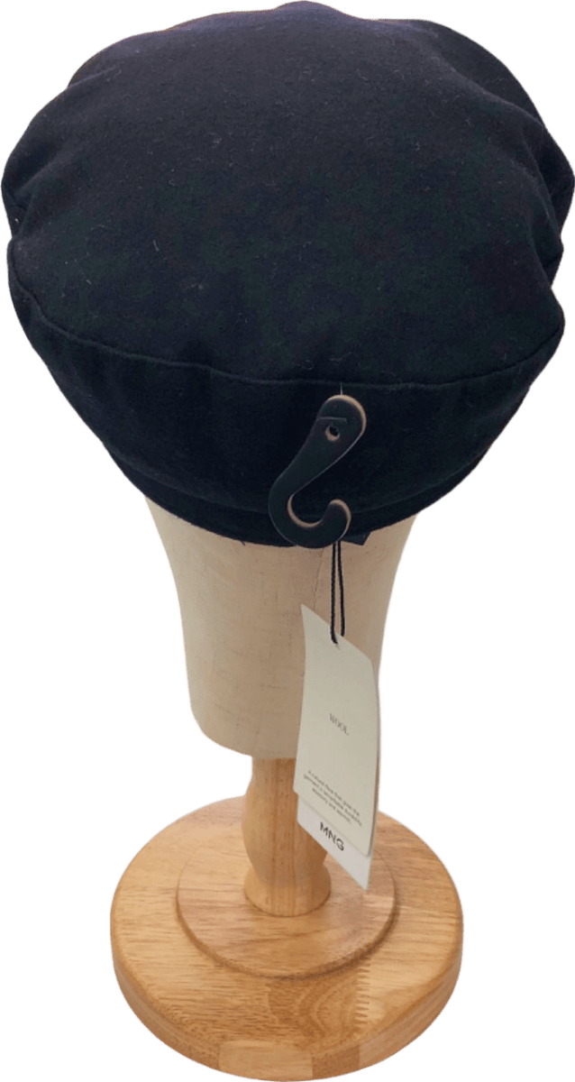 Mango Black Wool Cap UK S - Reliked