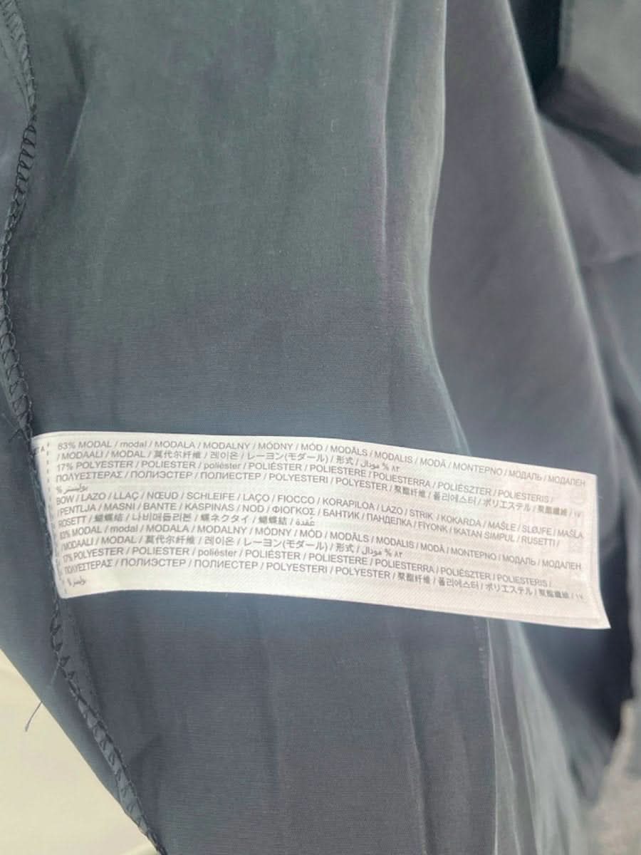 Mango Black Wrap Midi Dress UK L - Reliked