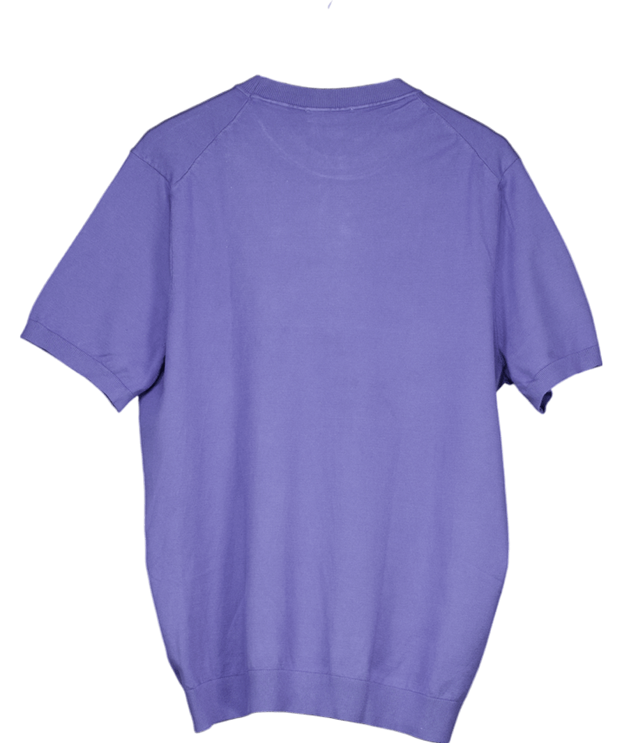 MANGO Blue Fine - knit T-shirt UK XXL - Reliked