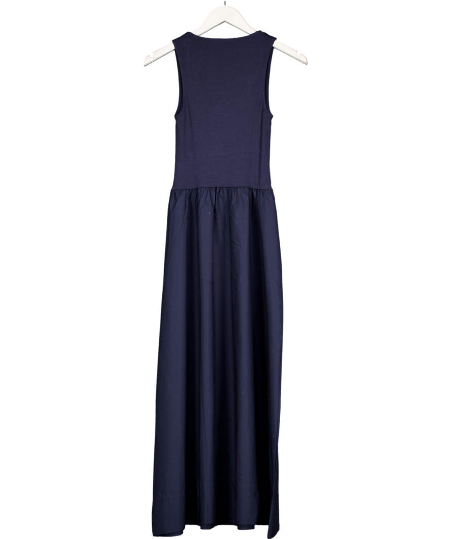MANGO Blue Flared Dress In Combined Fabric UK XS - Reliked
