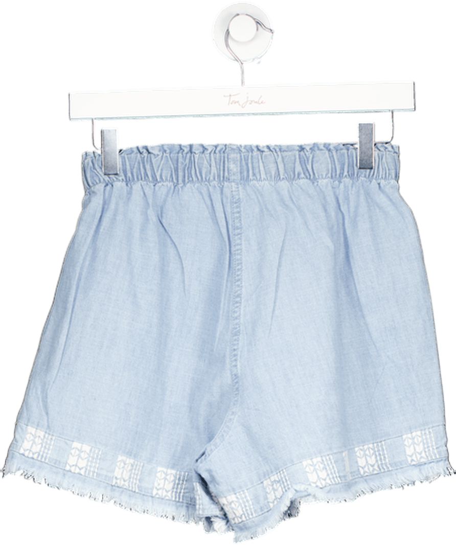 MANGO Blue Fringed Embroidery Shorts 13 Years - Reliked