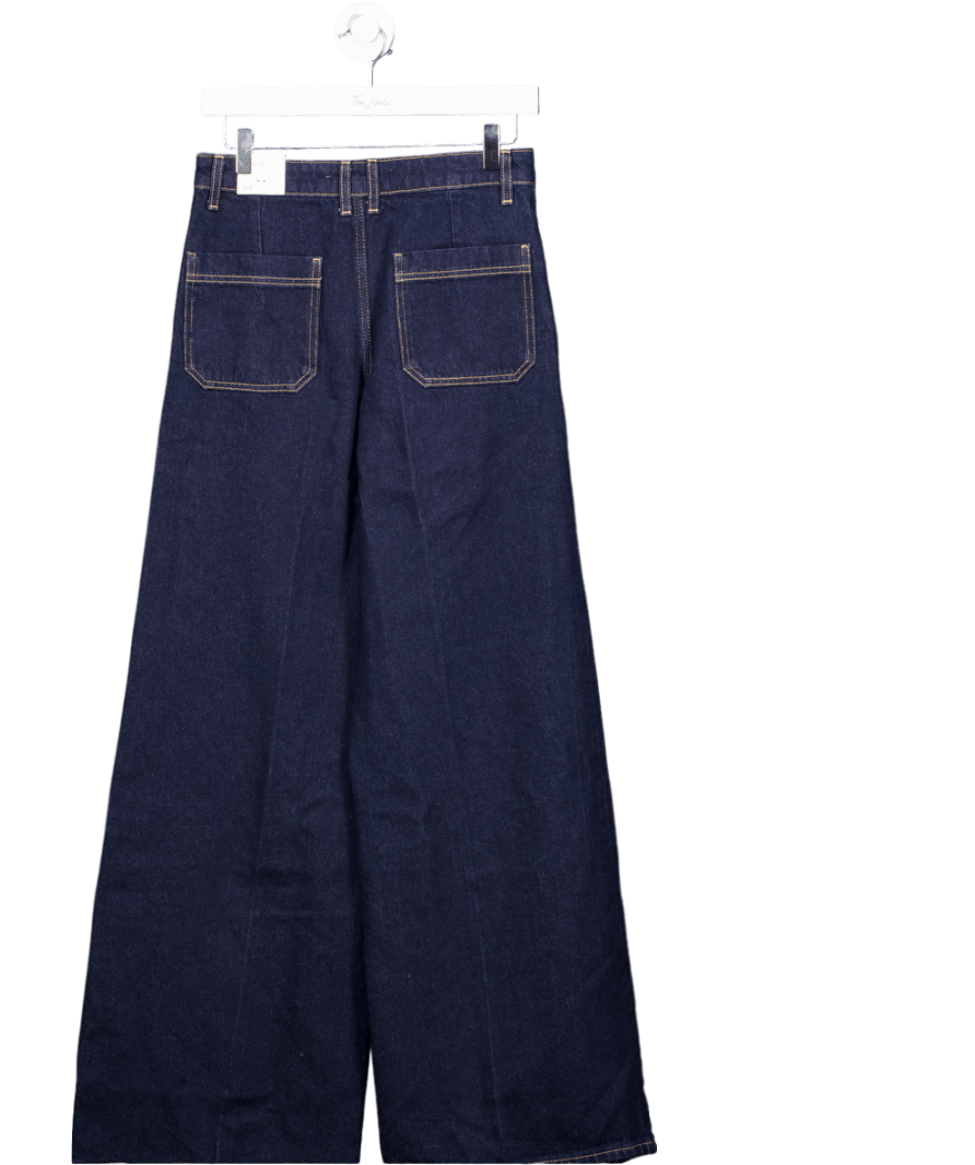 MANGO Blue High - rise Wide Leg Rinse - wash Jeans UK 6 - Reliked