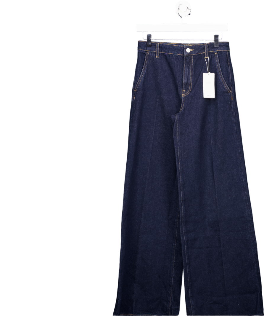 MANGO Blue High - rise Wide Leg Rinse - wash Jeans UK 6 - Reliked