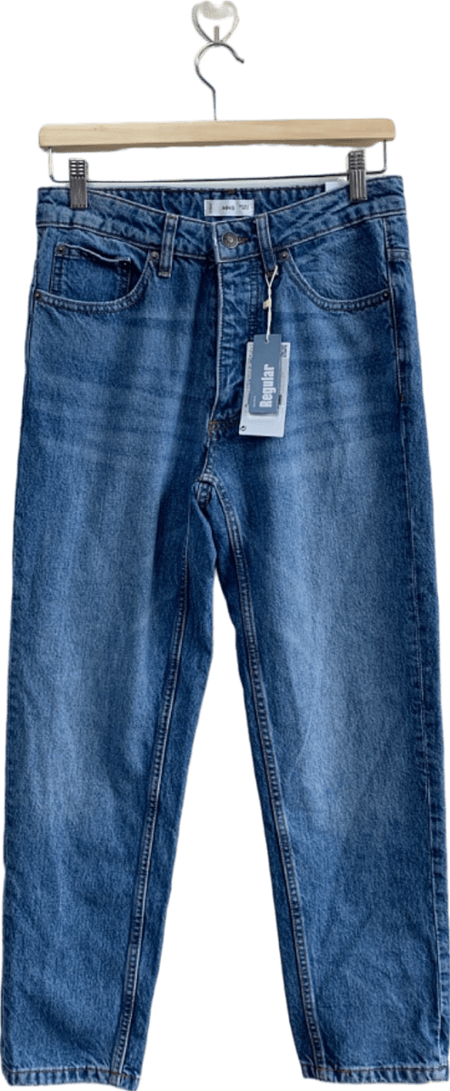 MANGO Blue Mid Waist Regular TEEN BOY Jeans UK S - Reliked