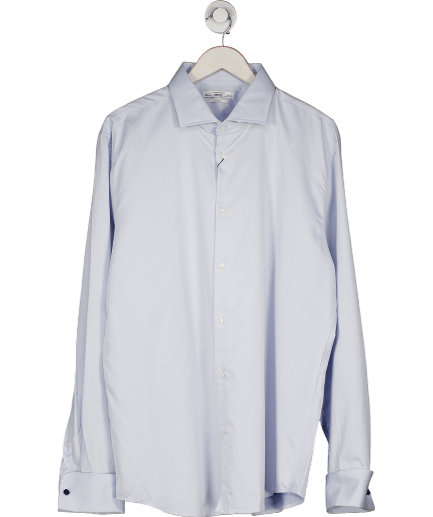 MANGO Blue Slim - fit Twill Fabric Suit With Shirt Cufflinks UK XXL - Reliked