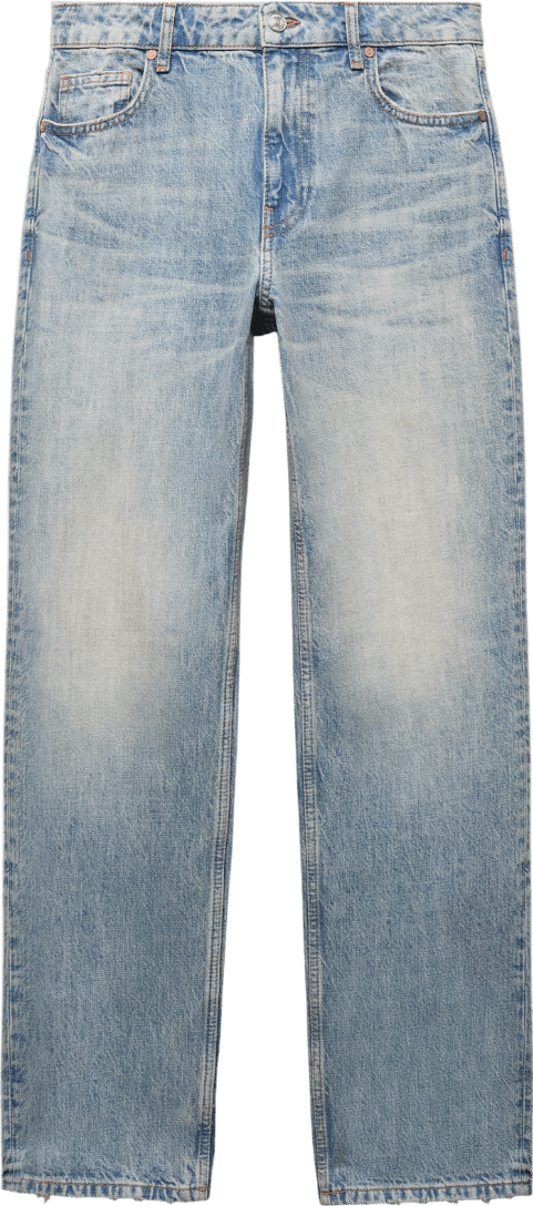 MANGO Blue Slouchy Straight Low - waist Jeans UK 16 - Reliked