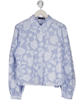 MANGO Blue Striped Shirt With Embroidered Details UK XXL - Reliked