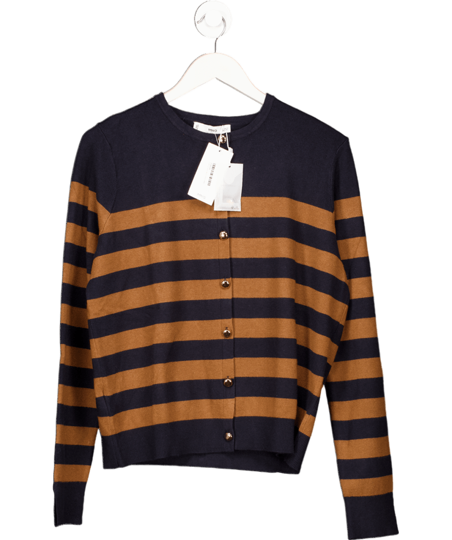 MANGO Brown / Black Cardigan With Cuff Opening UK XL - Reliked
