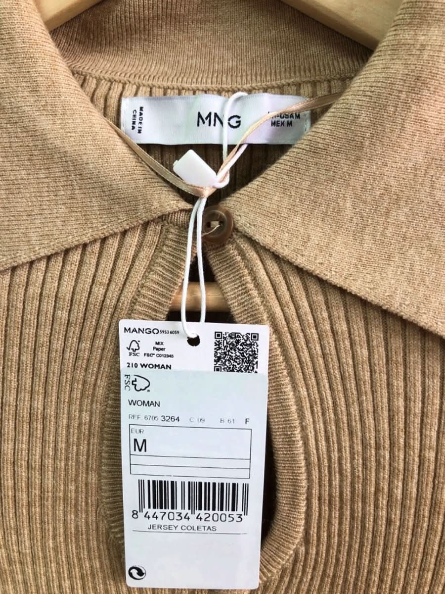 Mango Brown Ribbed Cutout Jumper M - Reliked