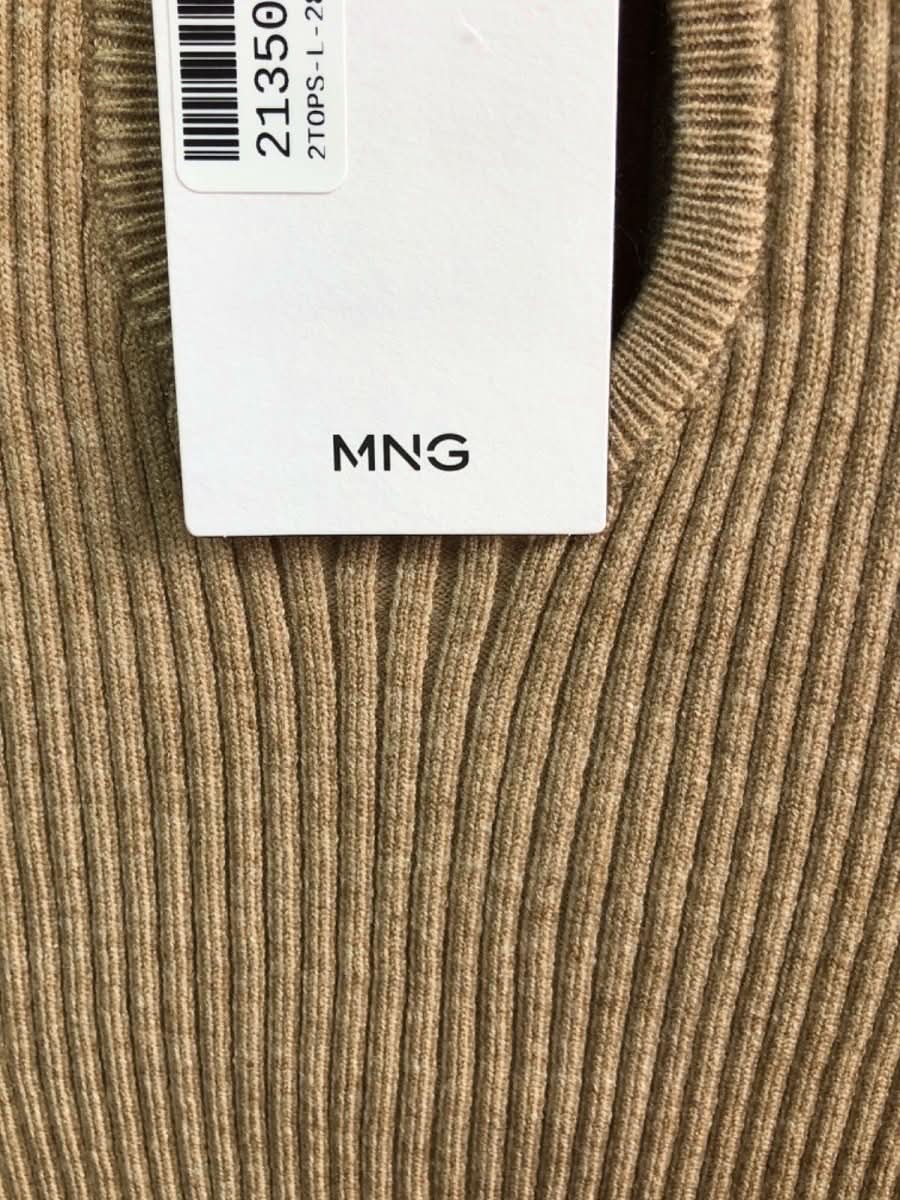 Mango Brown Ribbed Cutout Jumper M - Reliked