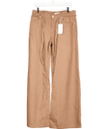 MANGO Brown Wide Leg Jeans With Stripes And Belt UK 10 - Reliked