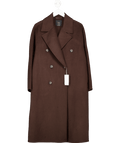 MANGO Chocolate Brown Handmade Oversized Wool Coat UK S - Reliked