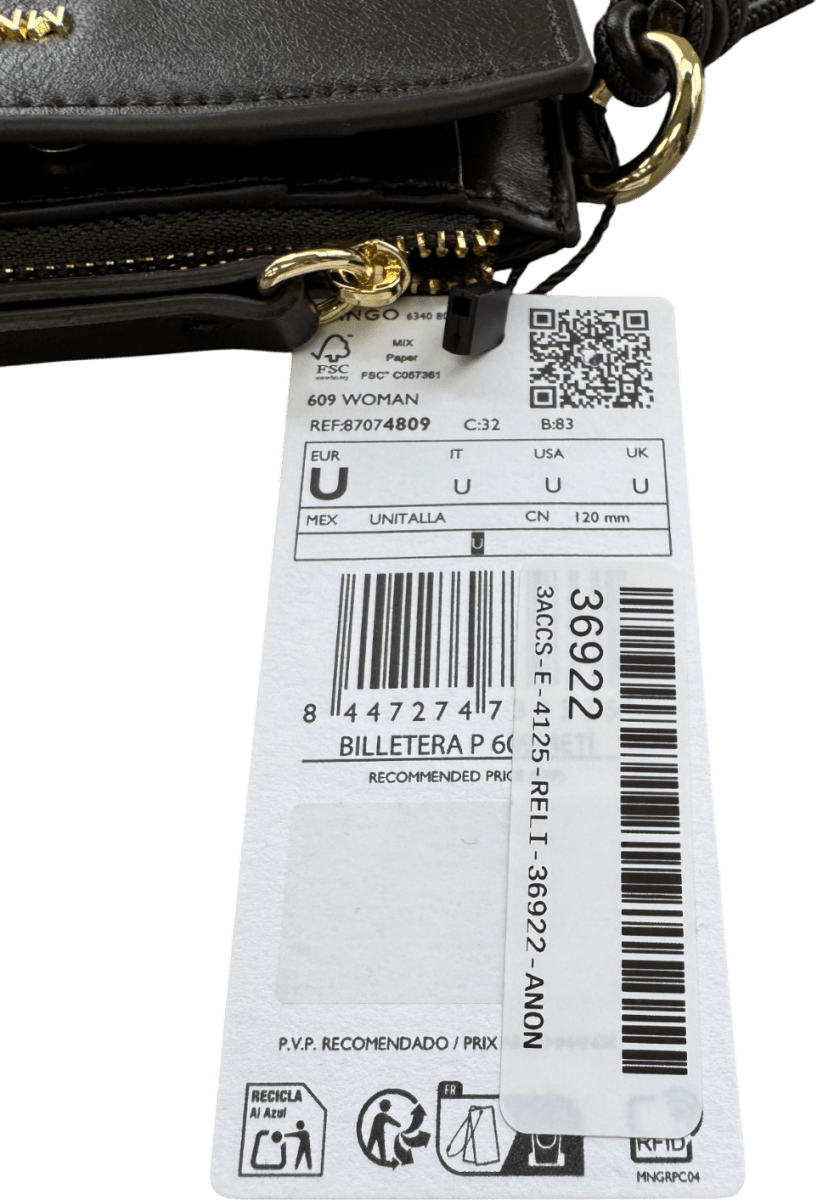 MANGO Chocolate Brown Leather - effect Wallet With Zip - Reliked