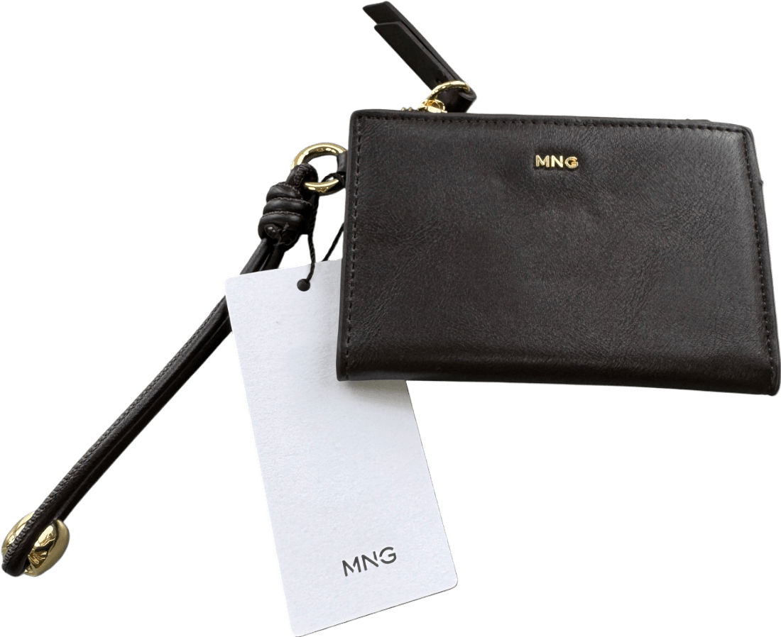 MANGO Chocolate Brown Leather - effect Wallet With Zip - Reliked