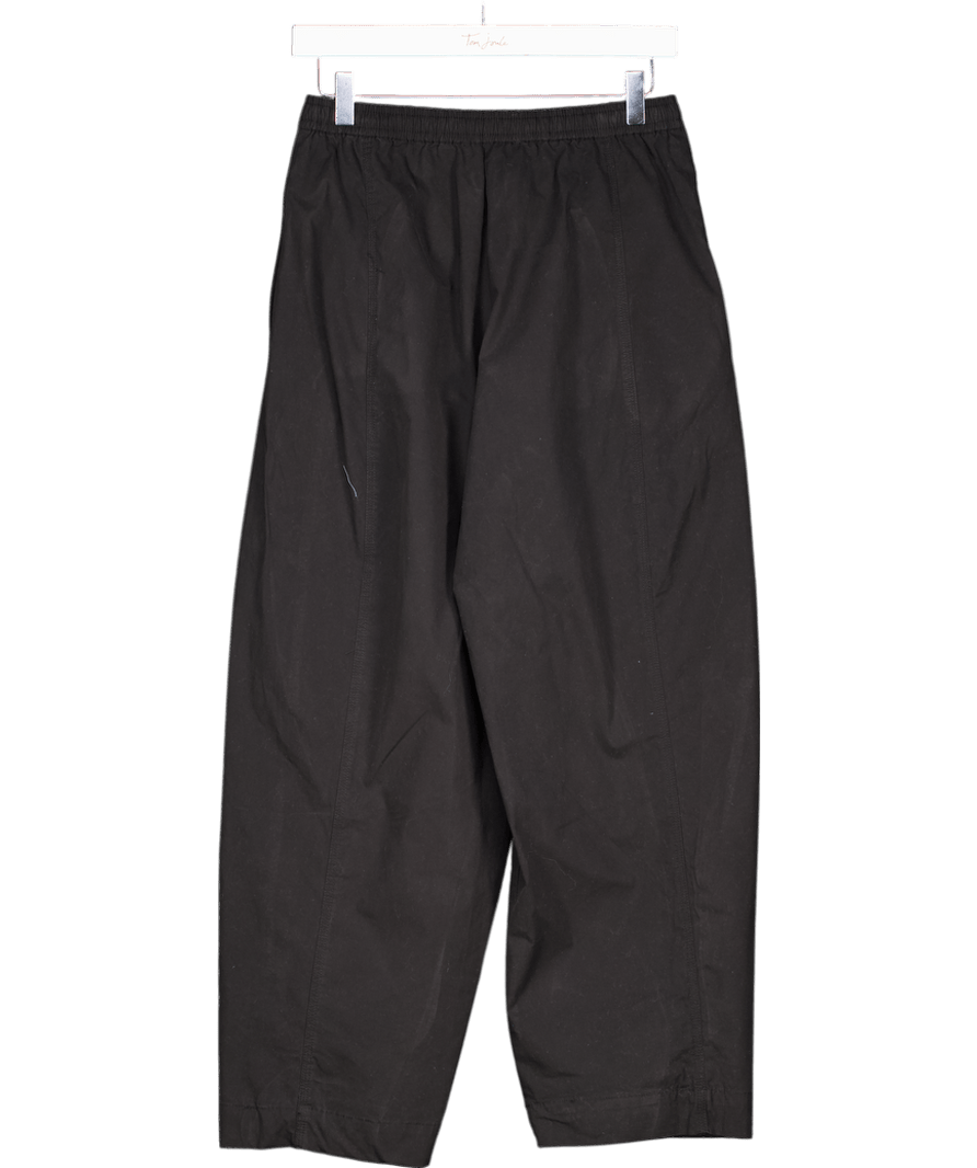 MANGO Cotton Black Barrel Leg Elastic Waist Trousers UK XS - Reliked