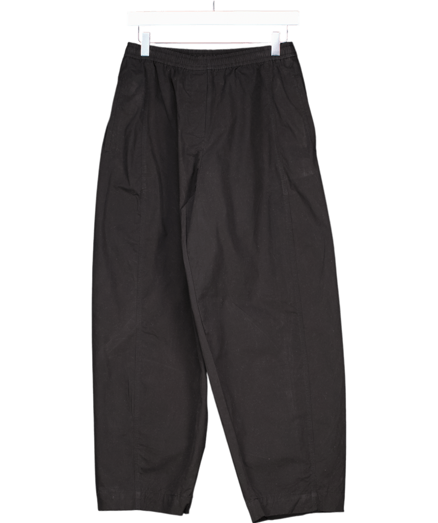 MANGO Cotton Black Barrel Leg Elastic Waist Trousers UK XS - Reliked