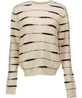 MANGO Cream / Black Supersoft Cosy Knit Striped Wool Blend Jumper UK M - Reliked