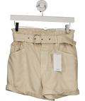 MANGO Cream Denim Shorts With Belt UK XS - Reliked