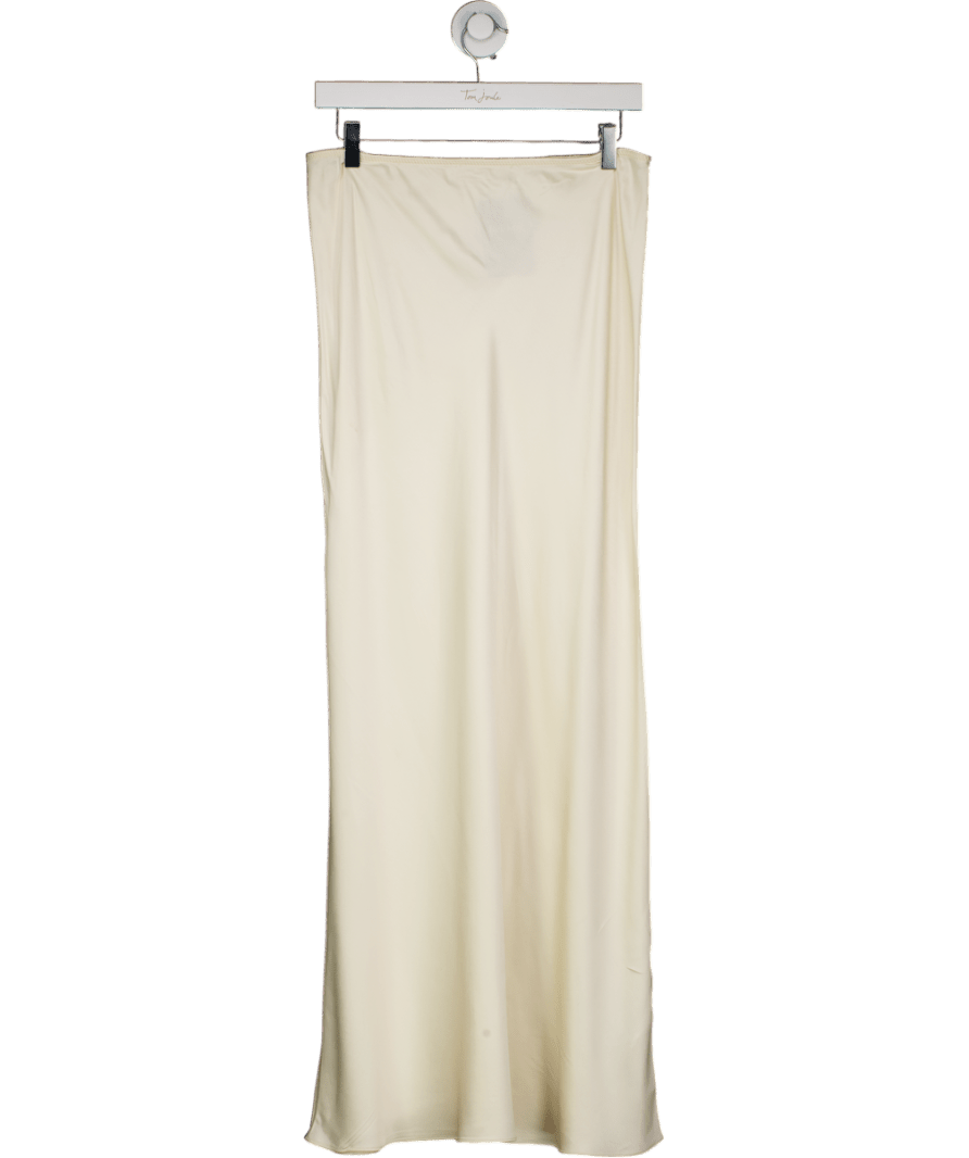 MANGO Cream Extra - long Satin Skirt UK M - Reliked