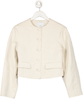 MANGO Cream Linen Blend Jacket UK XXS - Reliked